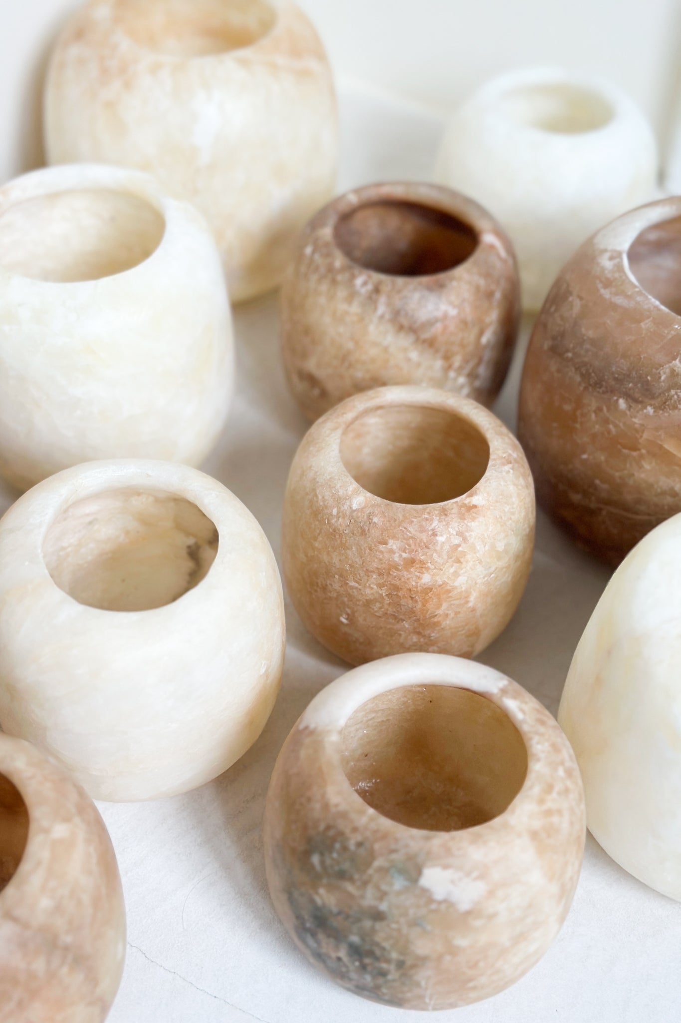 Alabaster kaarsenhouder S - brown