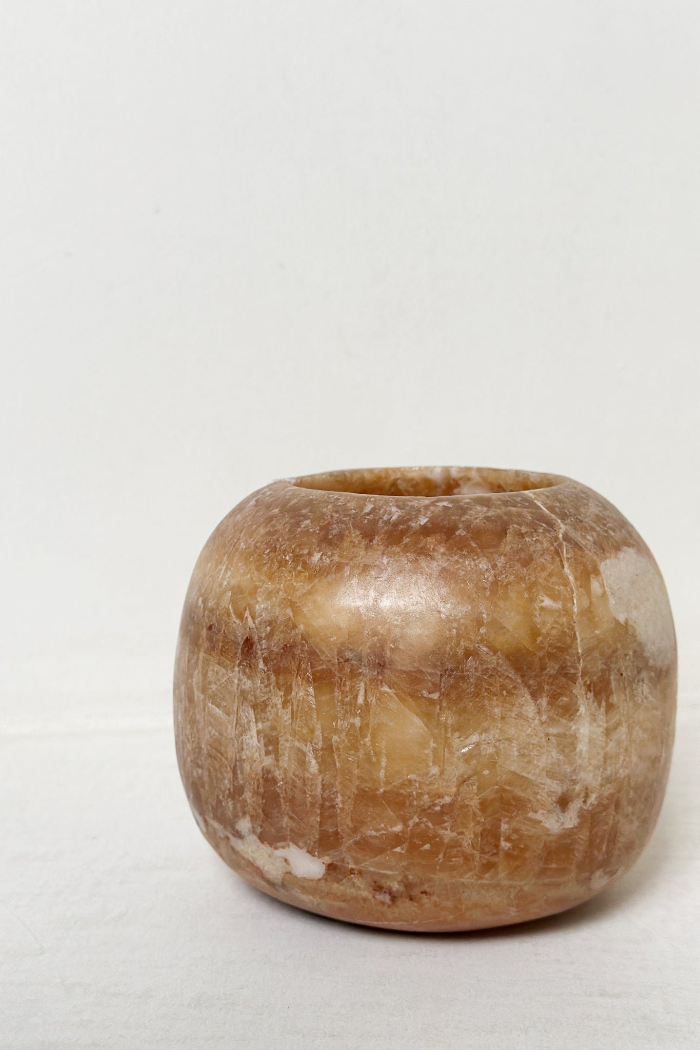 Alabaster kaarsenhouder M - brown