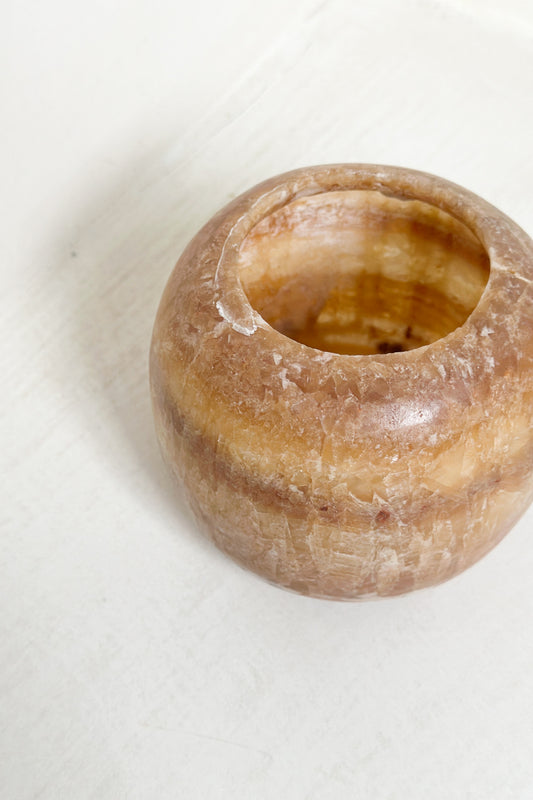 Alabaster kaarsenhouder M - brown