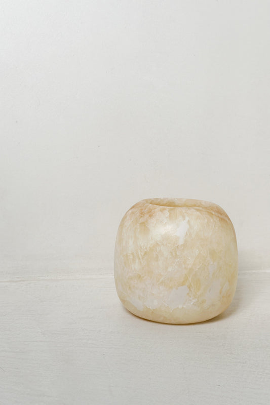 Alabaster kaarsenhouder XL - white