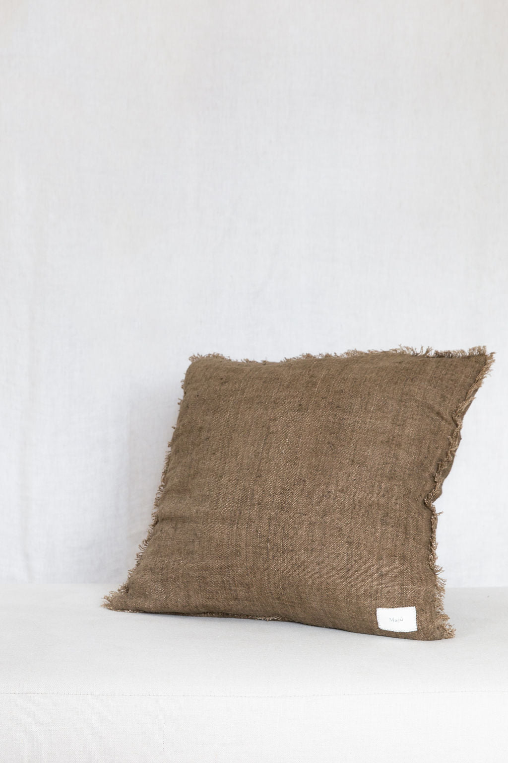 Linnen kussen Olive