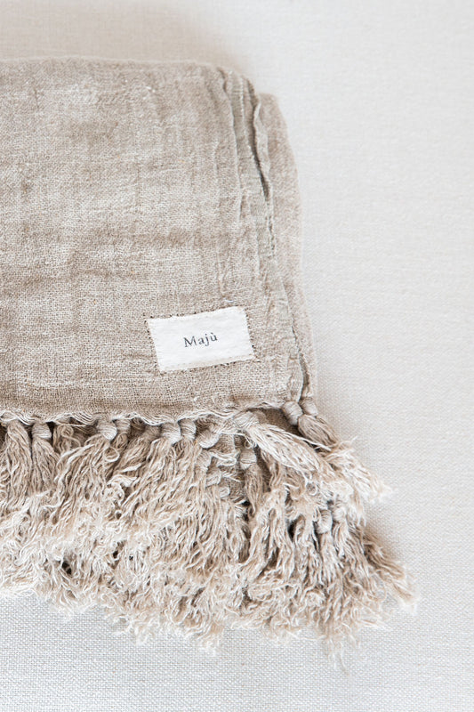 Linnen plaid Naturel