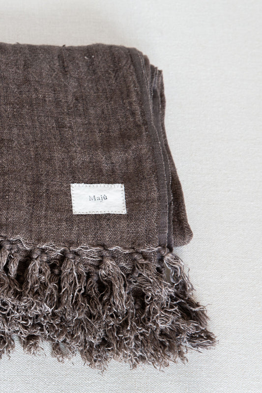 Linnen plaid Chocolat