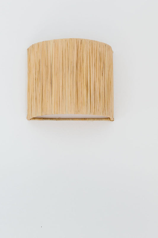 Raffia muurlamp