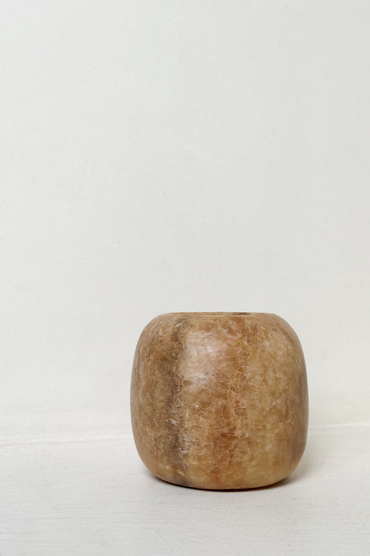 Alabaster kaarsenhouder L - brown