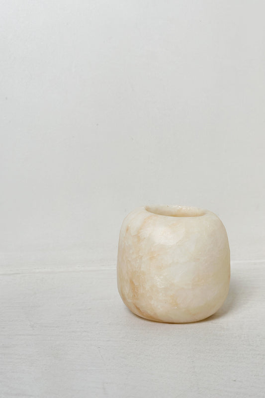 Alabaster kaarsenhouder S - white