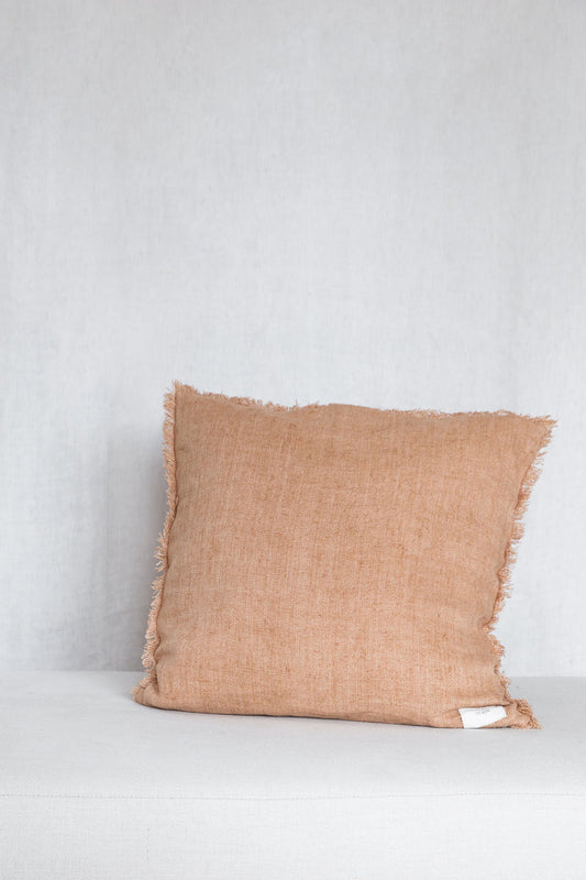 Linnen kussen Cognac